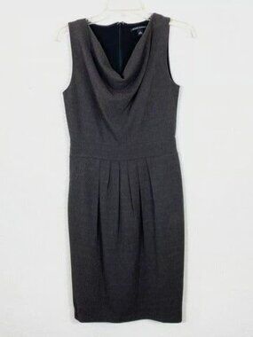 Banana Republic Brown Textured Cowl Neck Sleeveless Sheath Dress with pockets!
